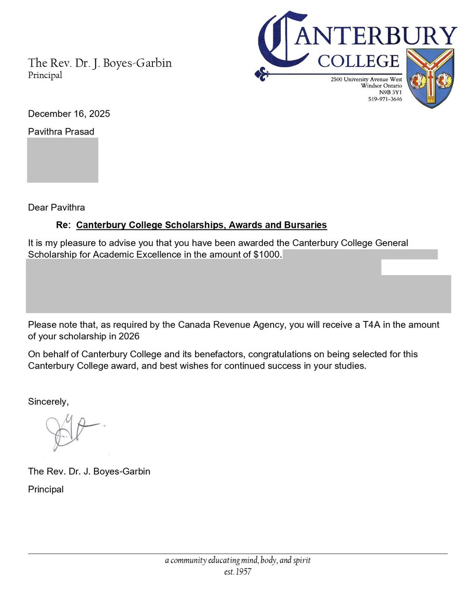 PAVITHRAPRASA19's tweet photo. 4th International scholarship within 1 year. So grateful to god and my most amazing family! Honoured to receive the Canterbury College General Scholarship for Academic Excellence 🏅Grateful to Canterbury College and its benefactors for this recognition and support. #Scholarship https://t.co/CzpIuZdHvC