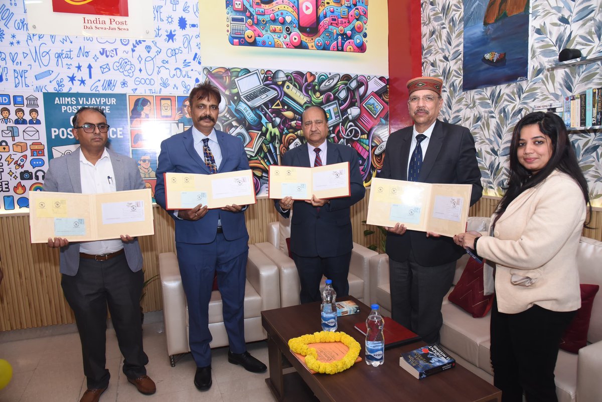 IndiaPostOffice's tweet photo. A new chapter for postal services in J&K 📬
The first Gen Z Post Office is now live at AIIMS Vijaypur, Jammu—smart, modern, and student-friendly.
Read more: https://t.co/bIGjrX03Ov
#IndiaPost #GenZPostOffice #DakSewaJanSewa #RootsofTrust #WingsofProgress https://t.co/nLfiNVQPhT