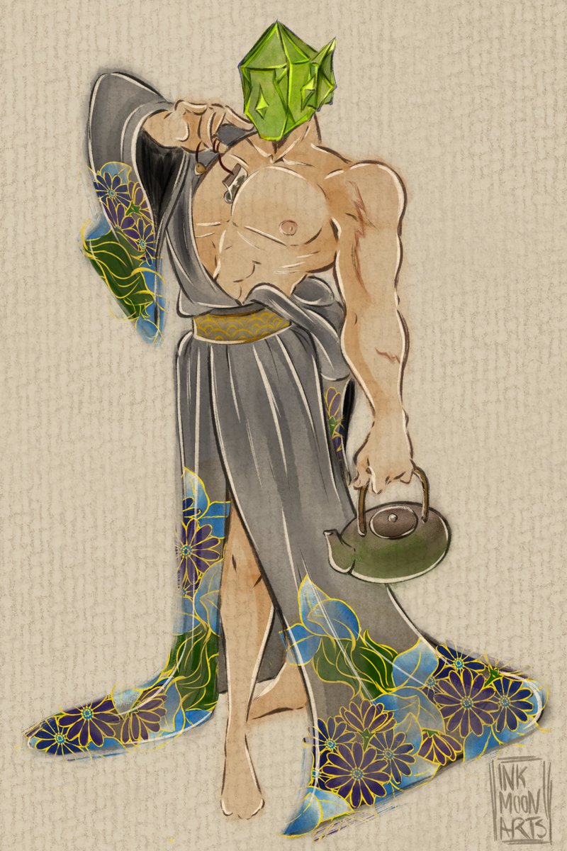 Okami Style David_Demantoid By <a href="/Ink_MoonArts/">Inky 🗑️🦨 -🄿🄾🅂🅂🄾🄼 🄸🄽 🄱🄸🄾</a> 

Tea leaves freshly pressed and prepped for your pleasure and taste 🌿🍵💎