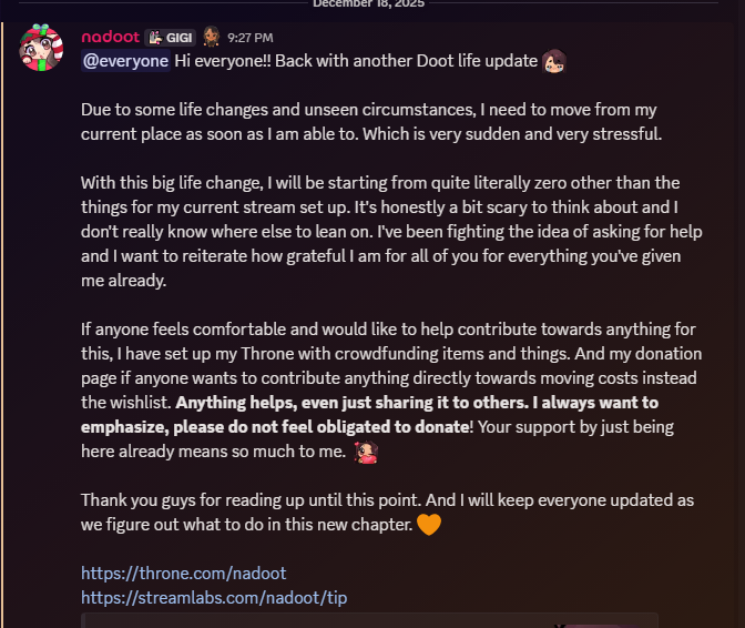 nadoot__'s tweet image. helloo, any help in any way would be so appreciated 🧡🏠
throne.com/nadoot 
streamlabs.com/nadoot/tip