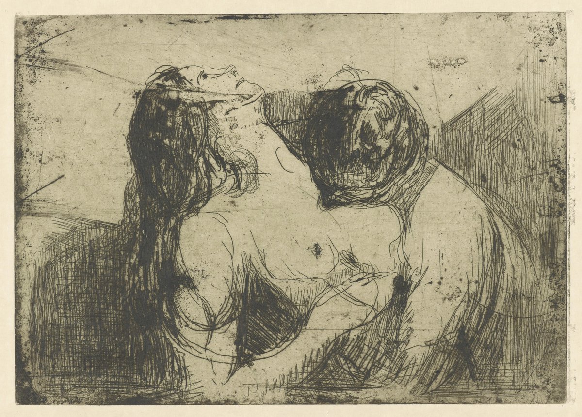 lovedropx's tweet image. “LOVE” 
"The Bite" (1914) — Edvard Munch