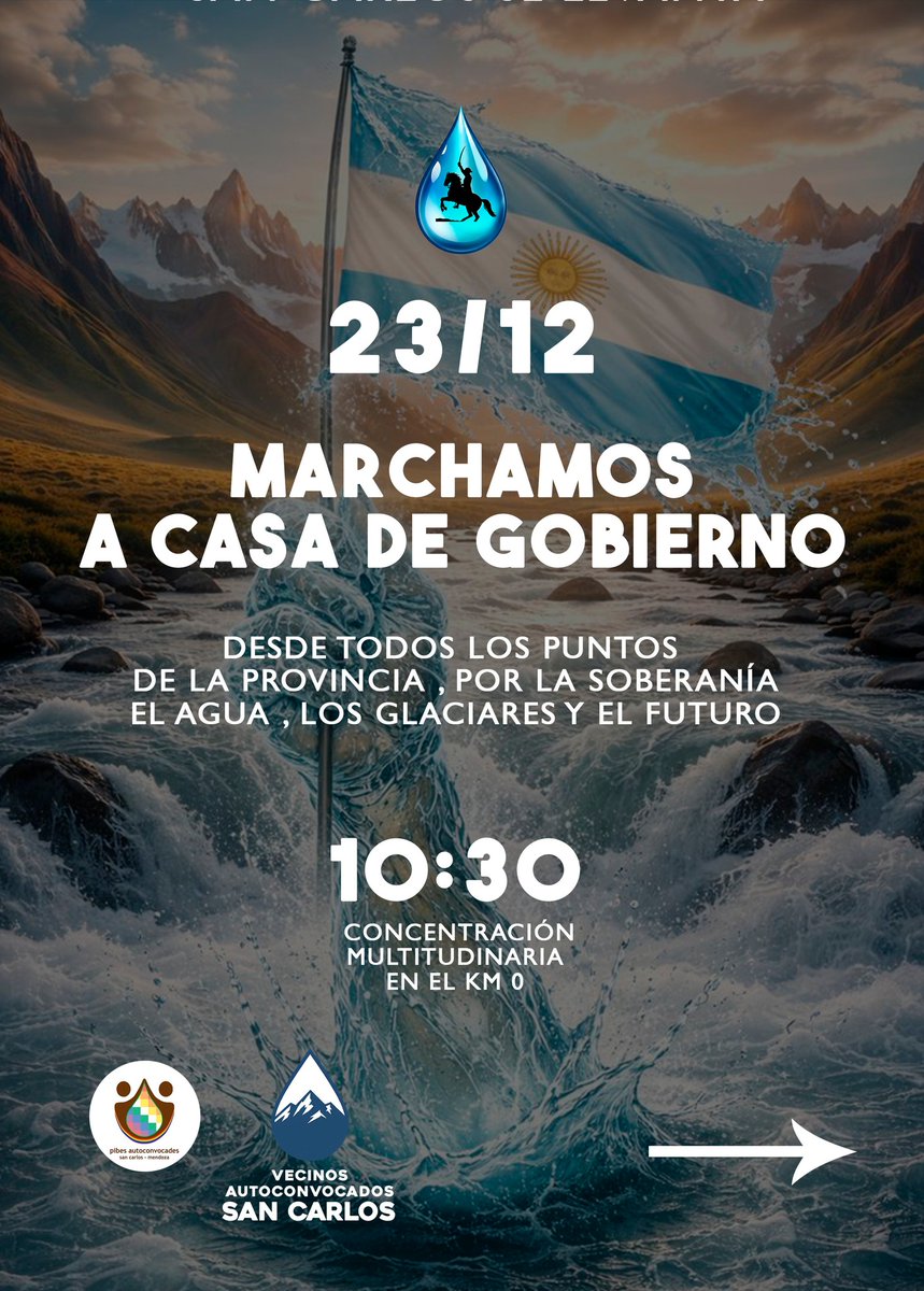 ecologicosmza's tweet photo. SE VIENE OTRO MENDOZAZO para el 23 de Diciembre 
TODO MENDOZA otra vez marcha por las calles hacia LA CASA DE GOBIERNO contra la megaminería contaminante 
Acá nadie se rinde , el pueblo más unido que siempre .- https://t.co/XJEh4QExjL
