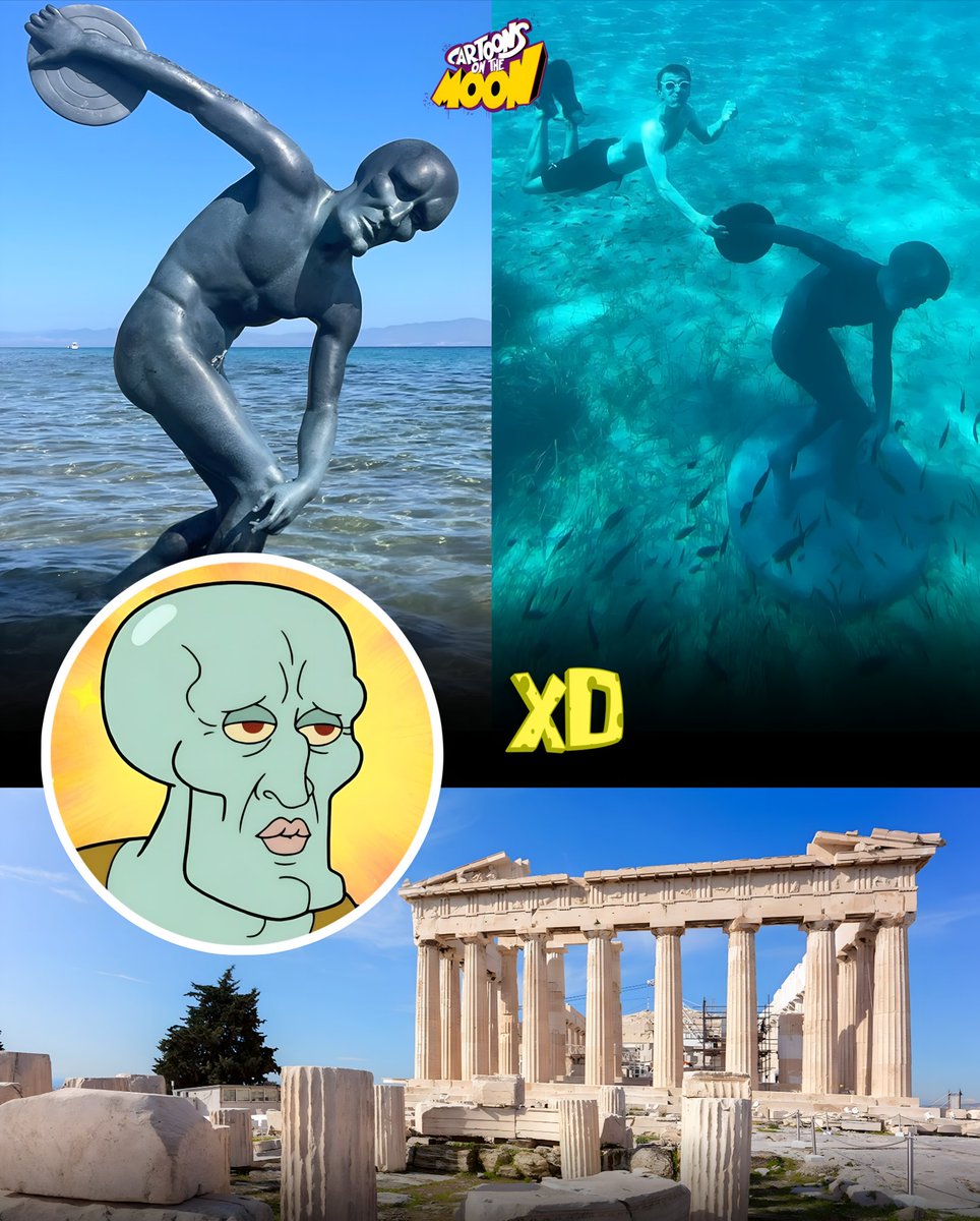 El youtuber 'Sunday Nobody' hizo una estatua gigante de Calamardo guapo que no es dañina para el ambiente y la hundió en el mar de Grecia:

Su único propósito es engañar a los arqueólogos del futuro.