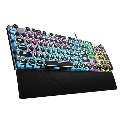 I just received AULA F2088 Typewriter Style Mechanical Gaming Keyboard Wired,Blue Switches,Rainbow LED Backlit,Removable Wrist Rest,Media Control Knob,Retro Punk Round Keycaps,USB Wir from BlxckcatTTV via Throne. Thank you! throne.com/astra_aquarius #Wishlist #throne