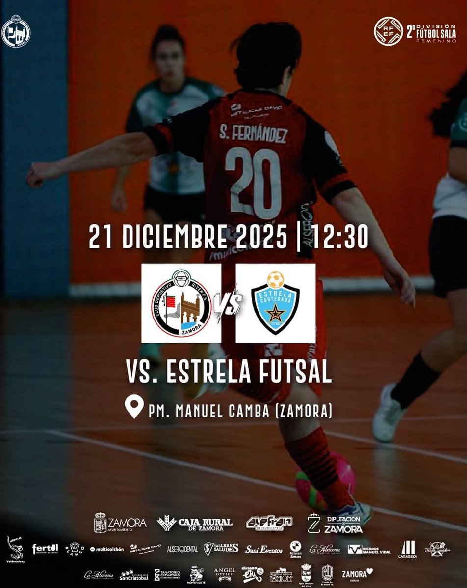 𝐒𝐄𝐆𝐔𝐍𝐃𝐀 𝐃𝐈𝐕𝐈𝐒𝐈𝐎́𝐍 𝐅𝐄𝐌𝐄𝐍𝐈𝐍𝐀 🔥

🖤🤍 

#FútbolSalaFemenino #RiverZamora #SegundaDivison