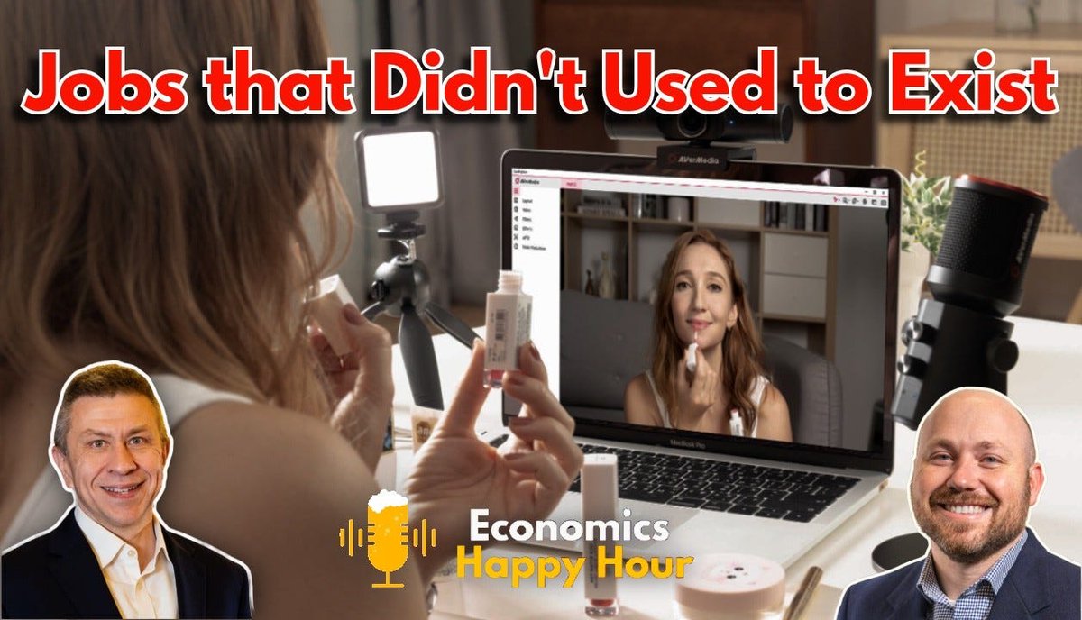 1 in 5 Americans work in jobs that didn’t exist in 2000. What does that mean for students, job security, and the future of work?

We talk creative destruction, disappearing careers, and why adaptability matters more than ever. 

🎧 Listen now: econhappyhour.substack.com/p/jobs-that-di…