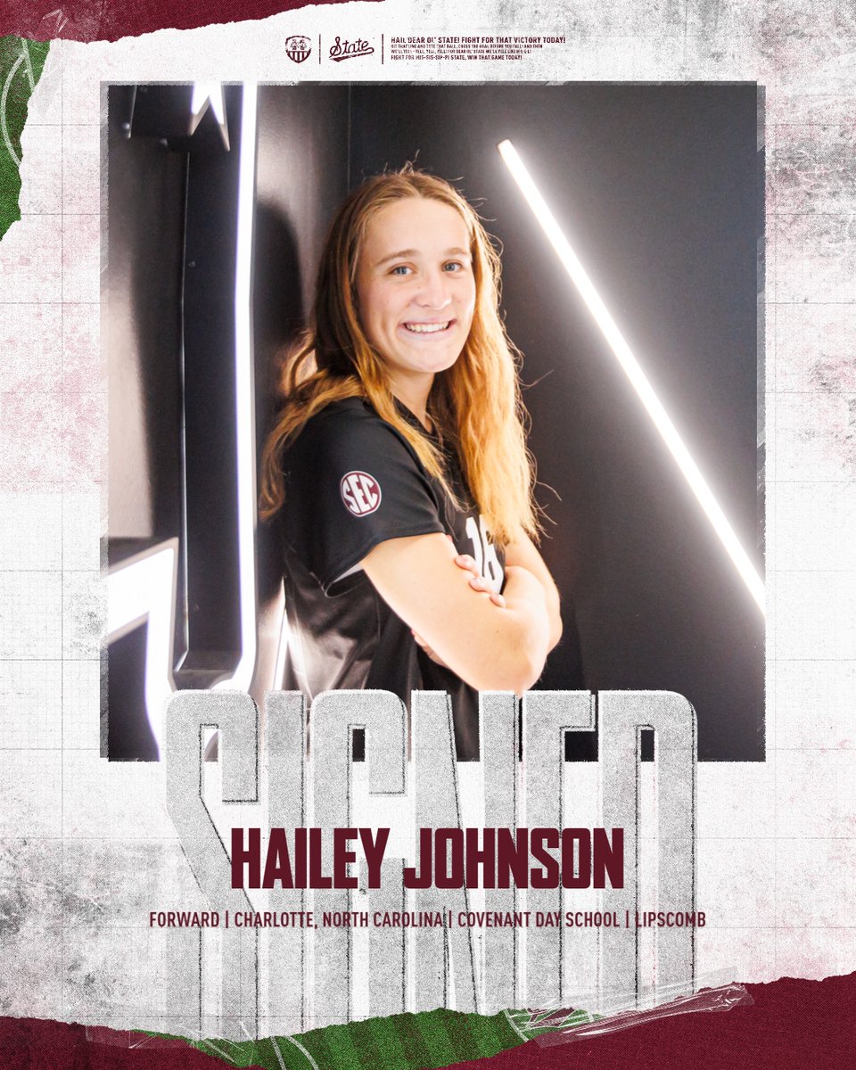 HailStateSOC's tweet photo. She's won two ASUN Championships while earning All-ASUN and United Soccer Coaches All-Region recognition! Please welcome Hailey Johnson to the Maroon and White!

📝 https://t.co/or9zYRis1C

#HailState https://t.co/rC4D1JSeg9