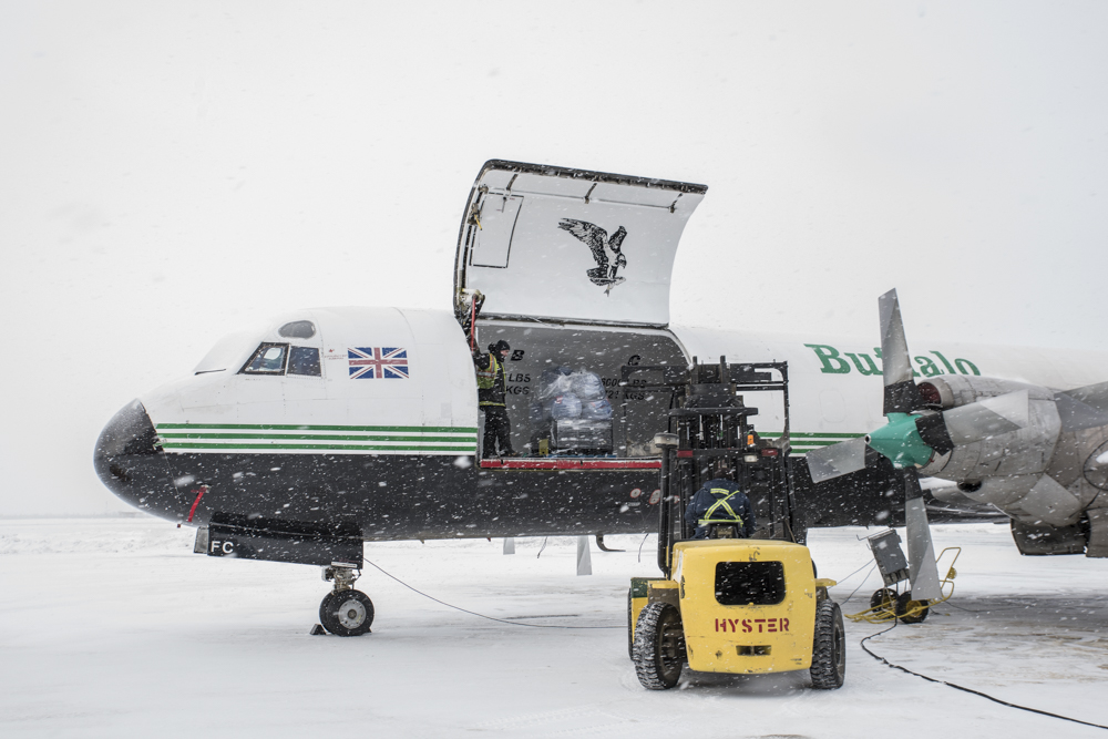 flyyzf's tweet photo. Most cargo to northern communities starts at YZF. Thanks to our cargo carriers for keeping communities stocked and delivering holiday goodies! #Cargo #Goodies https://t.co/WcDoMJAOTS