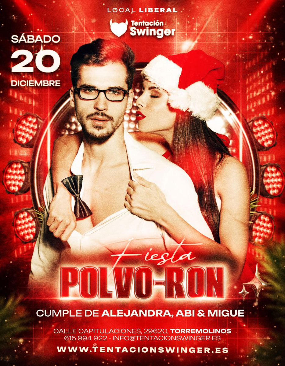 POLVO?
RON?
Que tal si mezclamos para una noche diferente...
Os esperamos en Tentación Swinger