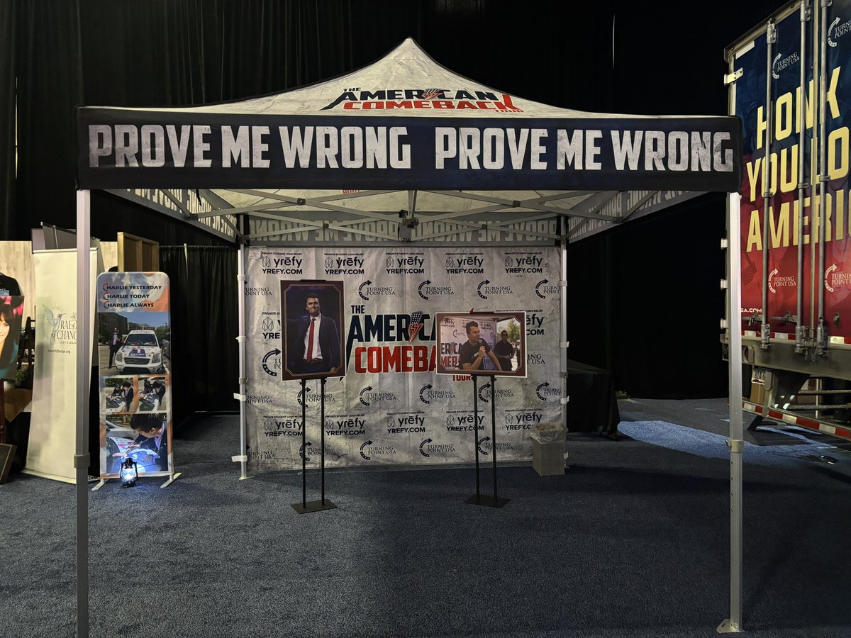Charlie’s Prove Me Wrong tent at Turning Point USA’s AmericaFest 🥺❤️