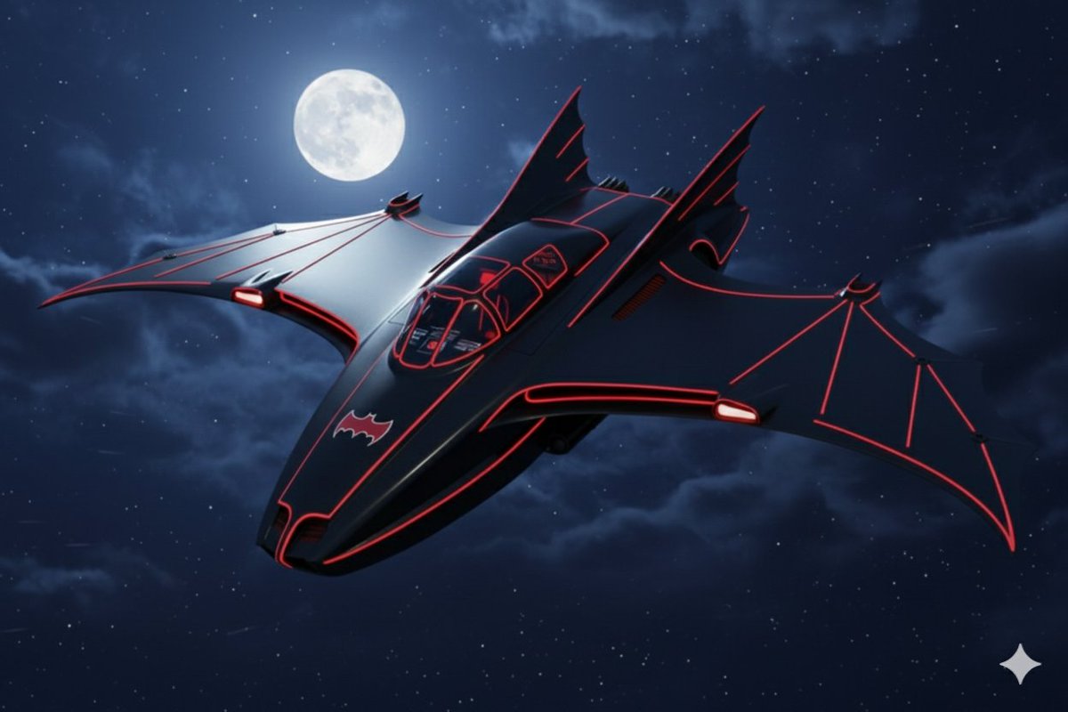 Cragus07's tweet photo. @JamesGunn a retro Batwing https://t.co/xCGjwTIXqK