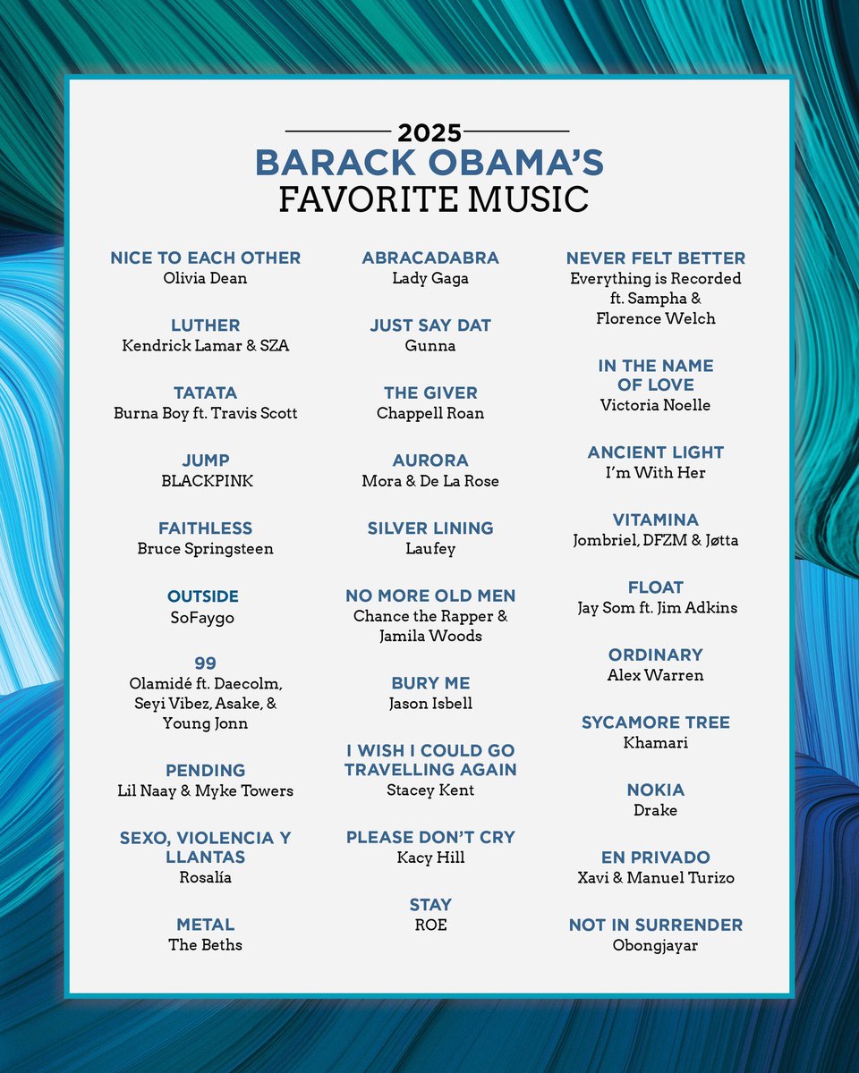 Obama really tapped in 😳🔥

he included Outside by SoFaygo in his favorite songs from 2025