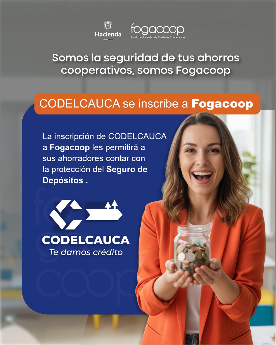 El tránsito de CODELCAUCA a cooperativa especializada con sección de ahorro y crédito inscrita en FOGACOOP, le permitirá ampliar su portafolio de servicios y ofrecer diferentes tipos de depósitos a sus más de 3.025 asociados, que desde ahora contarán con la protección del Seguro