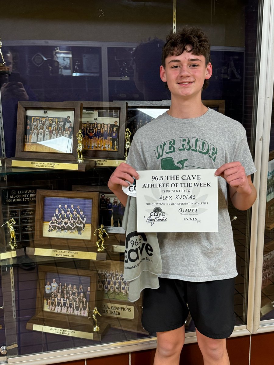 965TheCave's tweet image. Congrats to Alex Kudlac of @BlissAthletics bowling and  Chloe Bullinger of @TecumsehGbball on being named the Iott Insurance Athlete of the Week the last two weeks on “Inside the Cave”! Good luck the rest of your season!