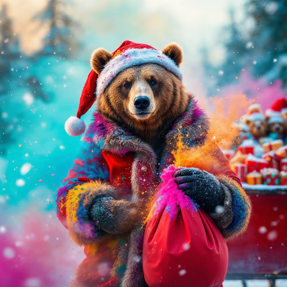 BarkCanvasNFT's tweet photo. Good morning #SplatterLegions fam !!!
Friday is here, and the second drop from #SantaBear is here !!!
This year's edition of #SplatteredXmas, a furry kind giant with eyes that are speaking to the soul...
#SLEN 204 @ 0.012 $ETH
https://t.co/wbUlyP5bG6
1/1 #NFT #AnimalsNFT #ChristmasNFT #Bear #NFTCollection #NFTArt #CryptoArt #AIArt #EchoesofNature