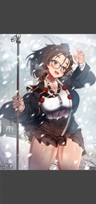 「山の子」と呼ばれる幼なじみのかすみちゃん🏔️。最近雪が多いので、絵の素材にしてみました。

Kasumi is called the 'Daughter of a mountain'. 