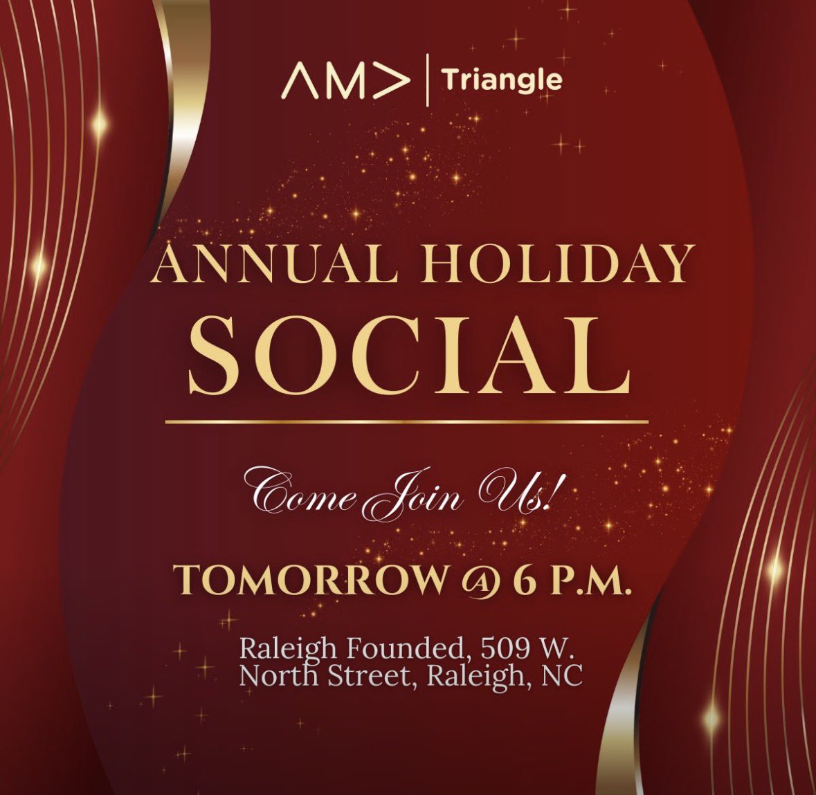 ReuelHeyden's tweet photo. Looking forward to connecting with colleagues and friends at the @AMATriangle annual holiday social 6 PM on Thursday, December 18 at @RaleighFounded! 

#marketing #professional #AMATriangle #HolidaySocial #MarketingCommunity #TriangleEvents #NetworkingNight https://t.co/cEtEDIJ6QR