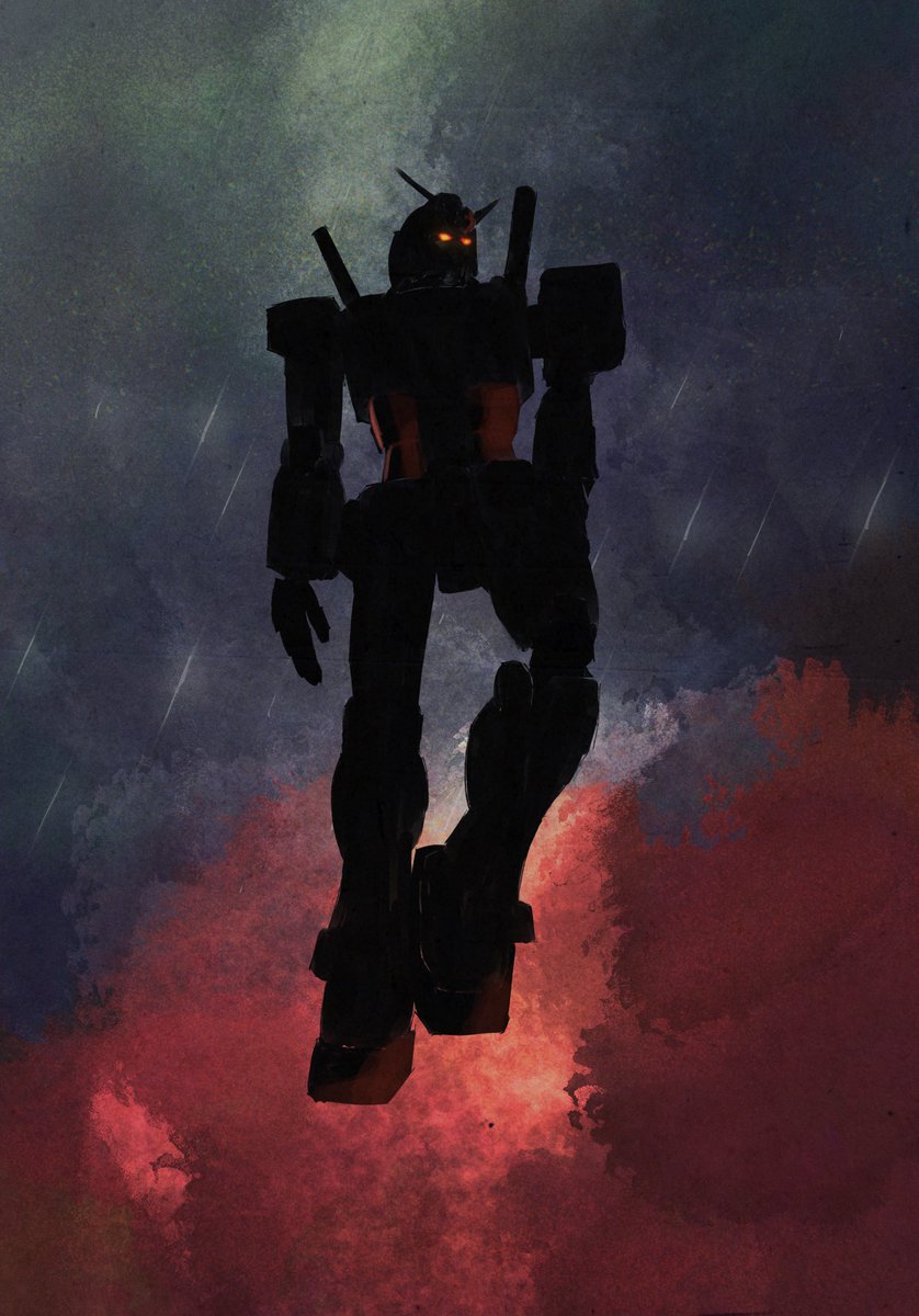 Was trying to render a Gundam doodle, accidentally fucked up a fill layer, ended up rolling with it and made this