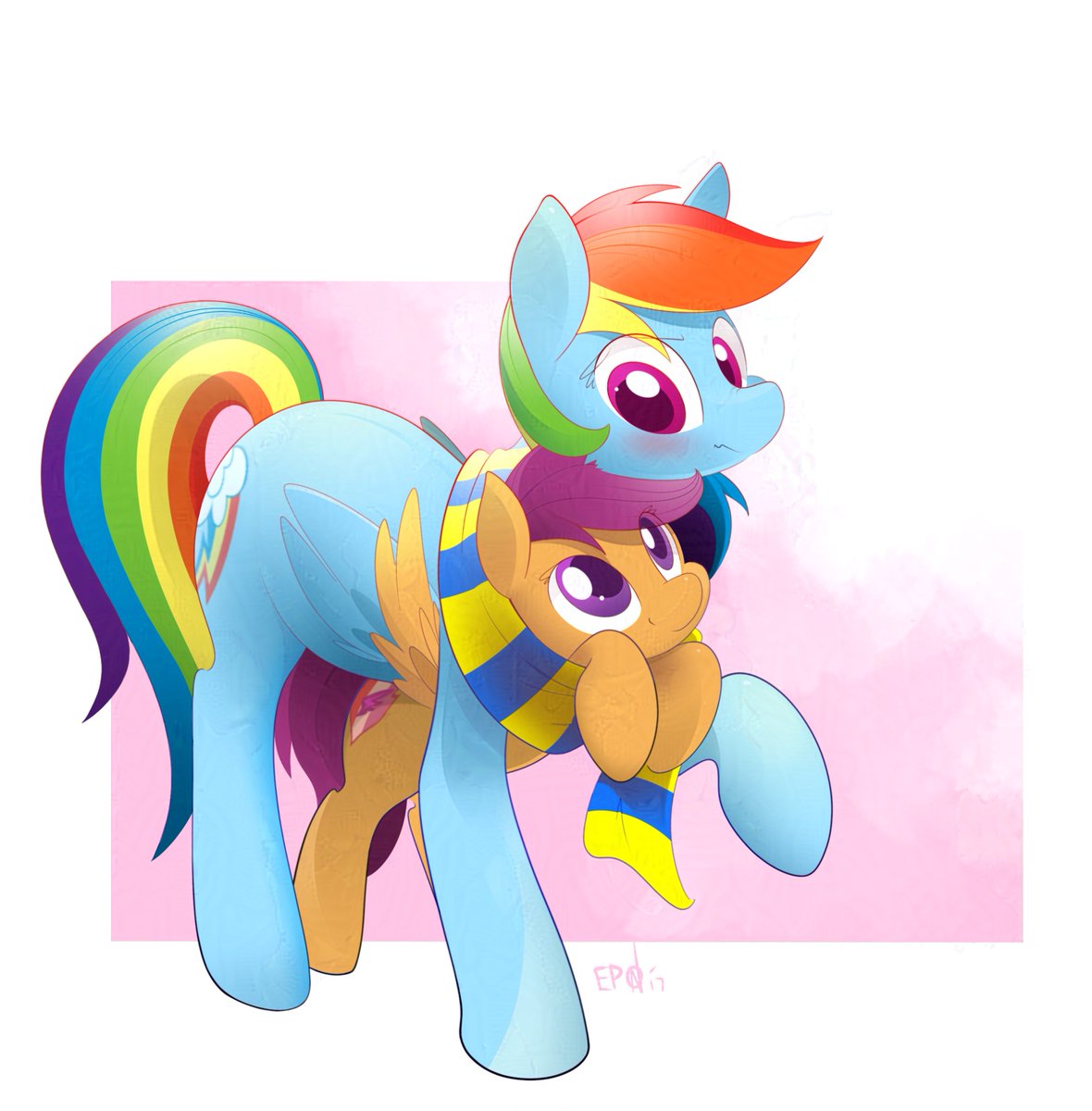 Add a Scootaloo to your scarf for extra warmth!
Artwork is by <a href="/Eponarts/">B-epon</a>!
eponsafe.tumblr.com/post/155467587…