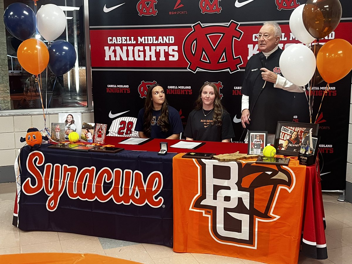 Big signing day at Cabell Midland HS as two softball players are going to play Div. I. Pitcher Drea Watts is heading to Bowling Green, and infielder Becca Conrad is signing with Syracuse <a href="/watts_drea/">Audrea (Drea) Watts</a> <a href="/Conrad_Becca26/">Becca Conrad</a>