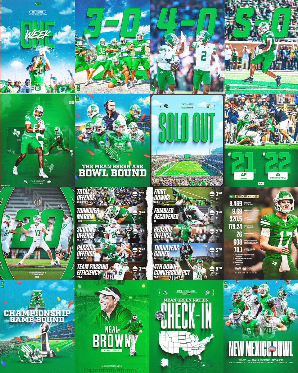 iamTomp's tweet photo. A few of my 2025 @MeanGreenFB x @MeanGreenSports favorites: season highlights, the American/Neal Brown announcement, and our NM Bowl postseason look. ๐จ๐จโ๐จ
#GMG๐ฆ
#BrandingIsKey
#Consistency https://t.co/nEn0bFtU3Y