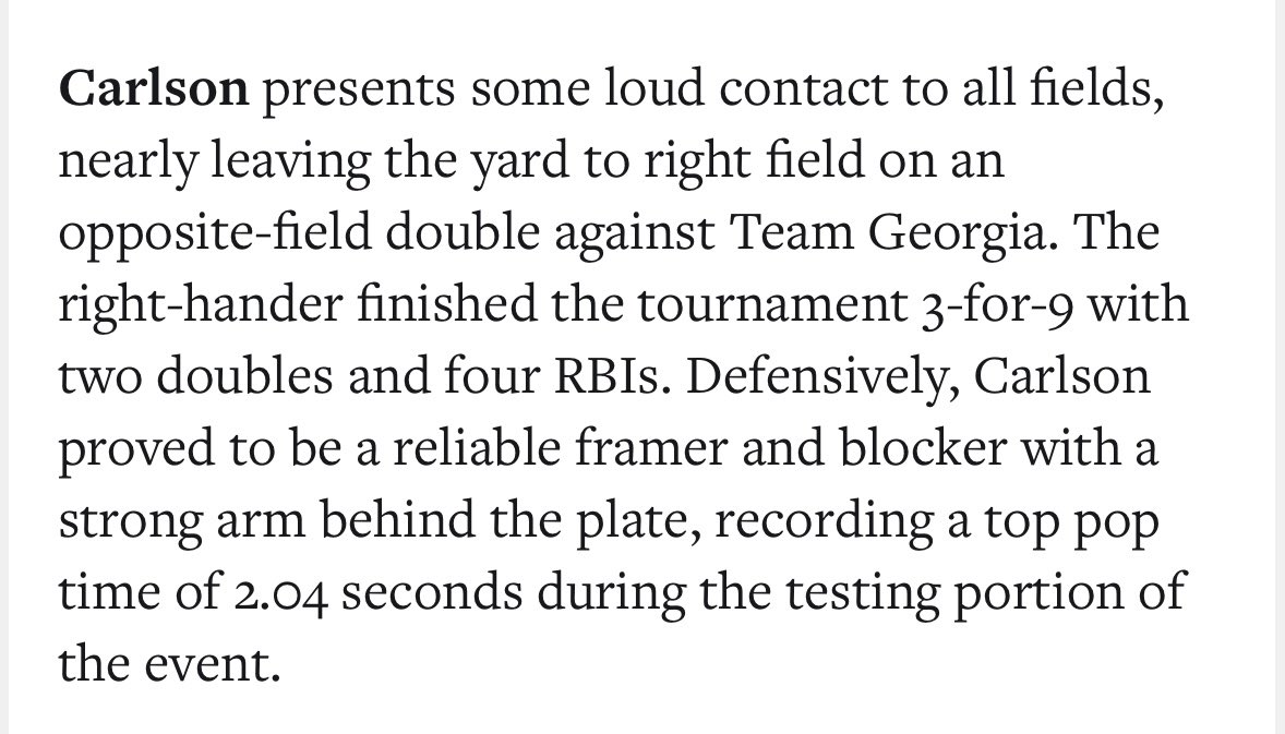 Masoncarlson90's tweet photo. Thank you @PrepBaseballIL for the write up! I learned so much in Georgia and had a great time with Team Illinois.
@DrewLocascio @JCABaseball @FlatgroundBats https://t.co/Nb8gNj9XCI