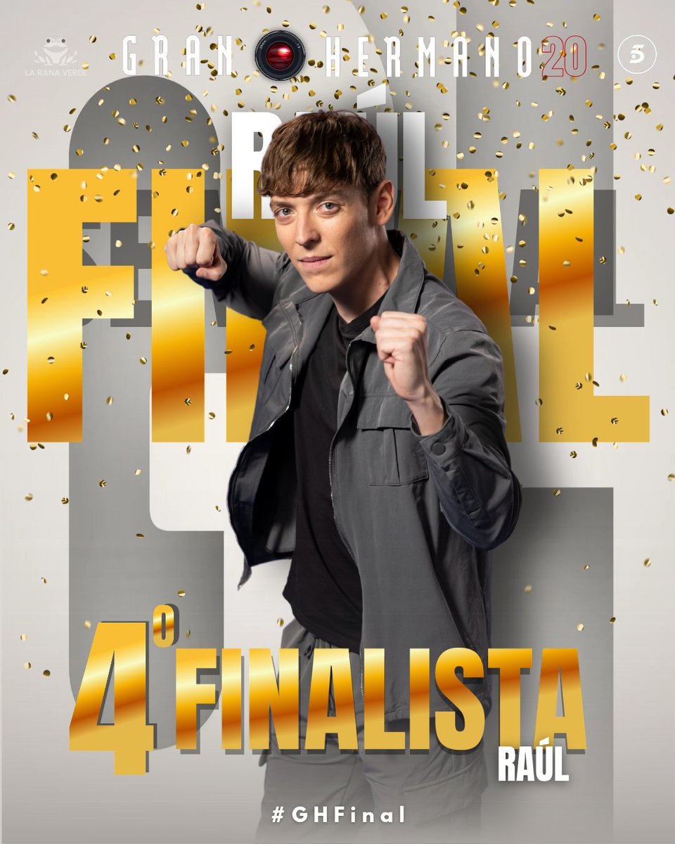 LaRana_Oficial_'s tweet photo. 🔺️Raúl consigue el cuarto puesto en la Gran Final de #GH20

¡Enhorabuena CAMPEÓN! 

#GHFinal https://t.co/IjQuZTIiic