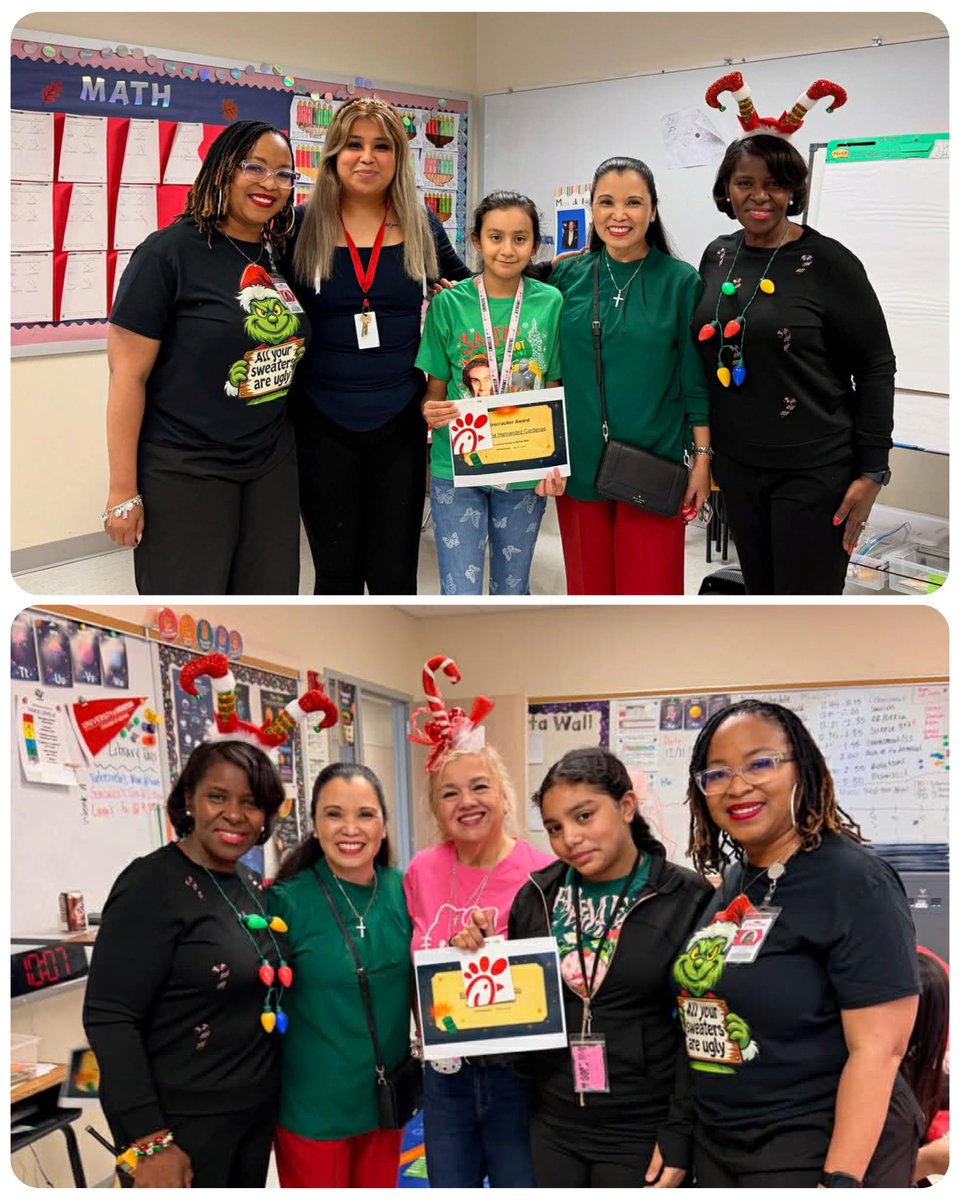 stellalink1's tweet photo. When I told my kids they would make our school @HillHawksES 
win in the monthly district-wide @ImagineLearning MyPath Math competition, they believed! And they have made us win every month since September! 
Four of them even made it to the Top 6 Students for most lessons passed!
What an amazing way to end the year 2025!
Here we are with our awesome, dynamic principal @JeanaMAdams - all wearing our Hawk Nation pride that is SO hard to hide. 😁

@ltoya1978 
#WeAreHill  #HawkNationPride
#S.O.A.R.Up