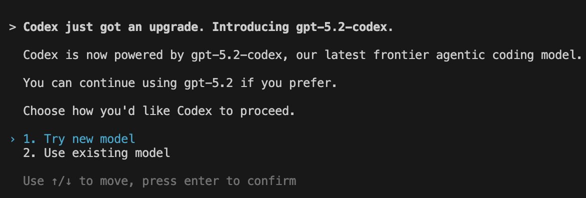 どういうことだ
gpt-5.2-codexが出てるw
てっきりgpt-5.2で完成したものだと。。。