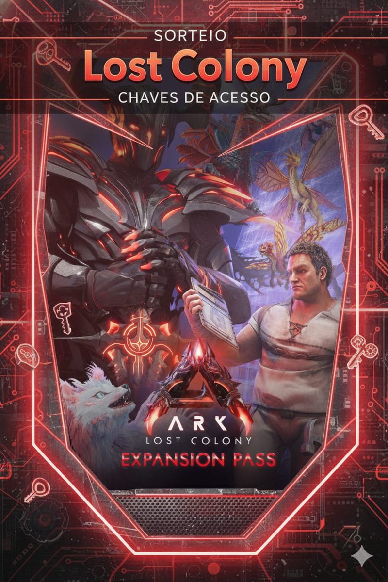 Ritalissyy's tweet image. 🦖SORTEIO DE  EXPANSÃO LOST COLONY🦖
🔑Regras para participar🔑
1️⃣Seguir @ritalissyy no Twitter (X)
2️⃣Seguir @Ritalissy no Instagram
3️⃣Dar RT no post do sorteio
4️⃣Marcar 2 amigos nos comentários não podem ser famosos #lostcolony #ark #ARKSurvivalAscended #asa #survivetheark