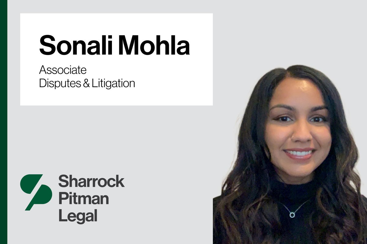 SharrockPitman's tweet photo. We are pleased to congratulate disputes and litigation lawyer Sonali Mohla on her advancement as an Associate Lawyer in our team. Congratulations, Sonali! Sharrock Pitman Legal - On Your Side®
#LitigationLawyer #DisputesLawyer #Lawfirm #Melbourne #SMEs #businesslawyer #wateract https://t.co/uak1RGSfn2