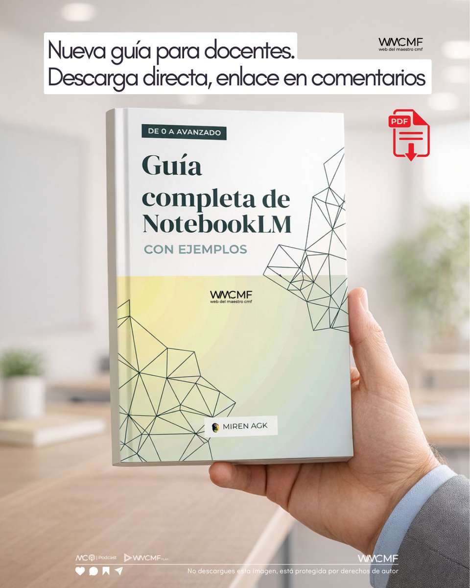 Descarga la "nueva" guía de NotebookLM con ejemplos. Enlace: webdelmaestrocmf.com/portal/descarg…

👉 Esta imagen está protegida y no puede descargarse ni publicarse en otros perfiles.
📌 Para difundirla correctamente, utiliza el botón Compartir y así respetamos su difusión original.
Gracias