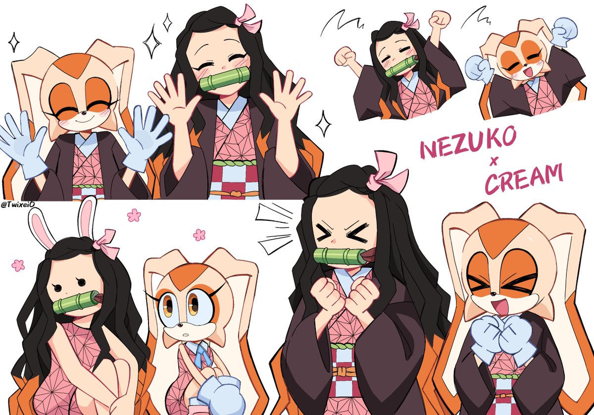 Twixei0's tweet image. I see you guys keep asking if I can draw one character with another, so I'll repost these in case you missed any