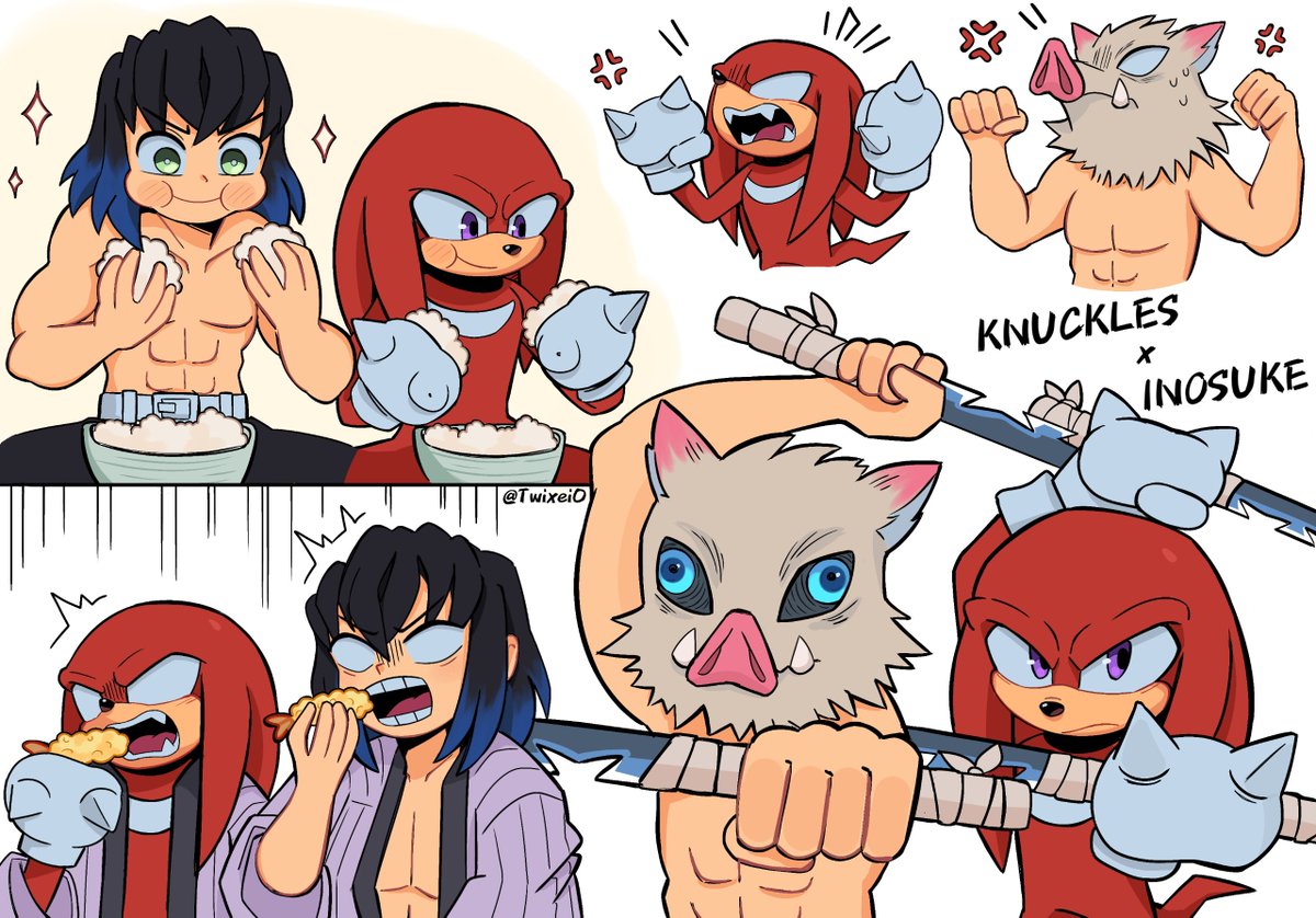 Twixei0's tweet image. I see you guys keep asking if I can draw one character with another, so I'll repost these in case you missed any