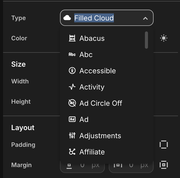 codingMarine's tweet image. Request for the @RevenueCat  paywall team. Need better search for icons here. It seems its just exact string match. I had a similar problem in one of my apps so I gave the list of icons to AI to make a list of words associated with each icon and now its easier to find icons.