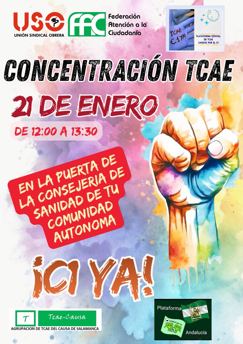 1661 días 
✅ Vamos a acudir los Tecnicos Cuidados Auxiliar de Enfermería a las Consejerías de toda España el día 21 de Enero, ¿Te unes?
Hay que cumplir el punto 4 del Acuerdo Marco Administracion S.XXI 
✅ Aplicar art.76 del EBEP YA
#tcaefuncionesc1ya