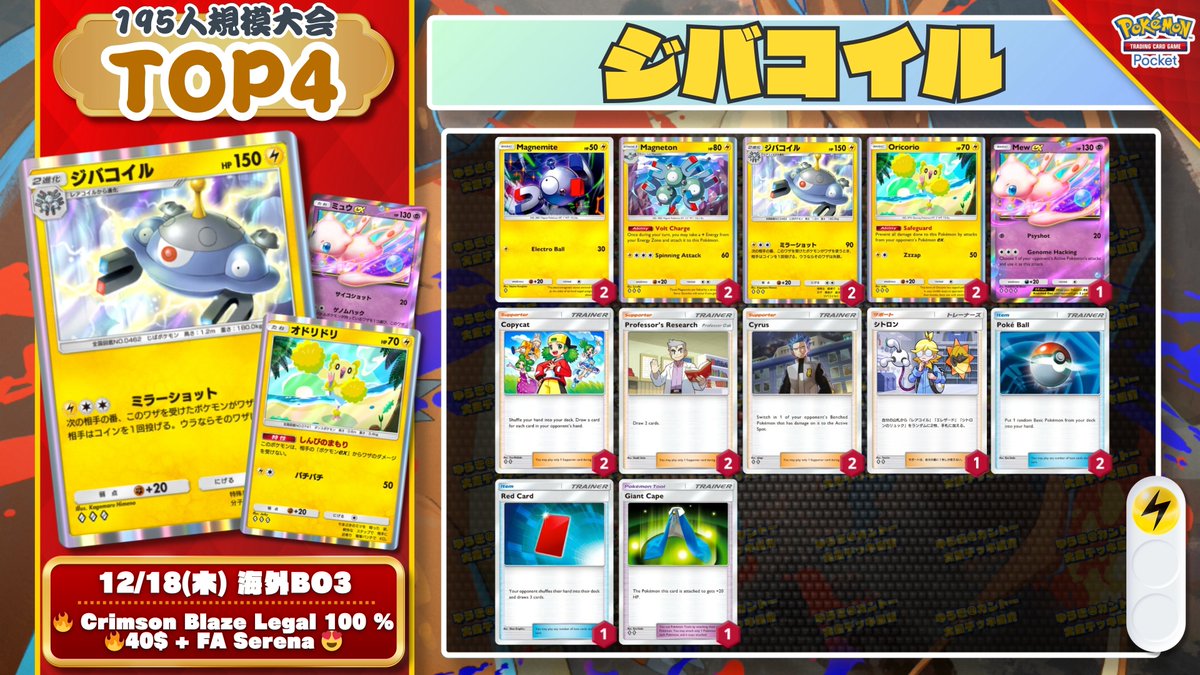 🌏 ポケポケ 大会結果 🌏 無敗12戦連勝！『サザンドラ』が全勝優勝