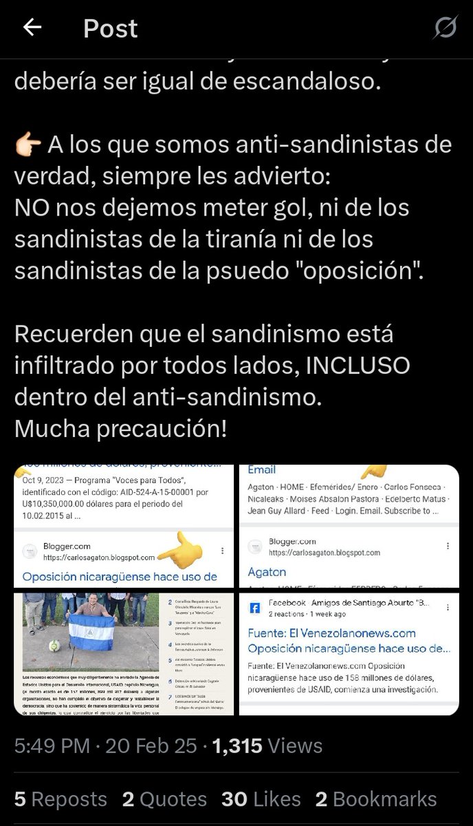 Ay "Lupso", Ay ternurita
No acostumbro a contestar este tipo de cosas, pero ya que sus ataques son persistentes ...

Aunque traten de inventarme o vincularme con los sandinistas o con los que se les ocurra, NO van a poder porque hablan sin pruebas, sin bases. 

PERO hablando de