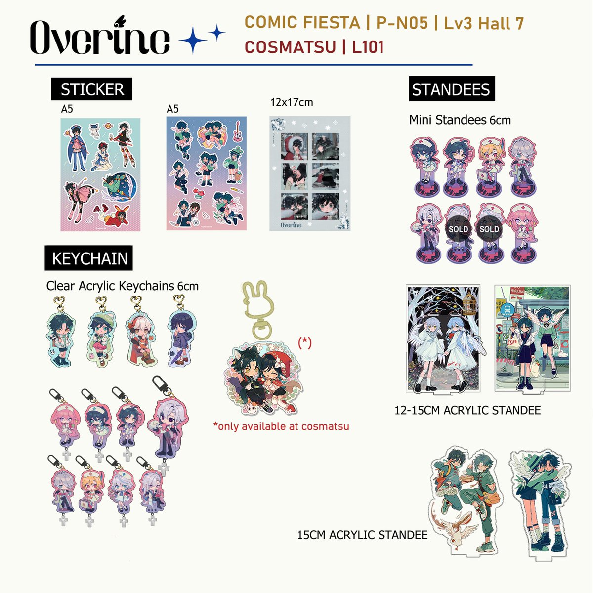 overine19's tweet photo. Hello. I will share a booth at Comic Fiesta and Cosmatsu with _neetols_ and katanaberry this month 🤗
I won't be there in person, so my friends will take care of the booth for me. Please come by if you enjoy my art https://t.co/nFGmX0BrEd