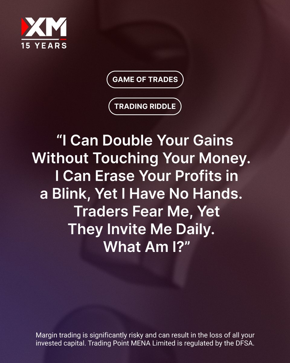 Only true traders can solve this riddle… Can you? 
Comment your answer below! 

#XMMENA #XMGameofTrades #TradingCharts #TradingRiddle 

The answer is:
Leverage