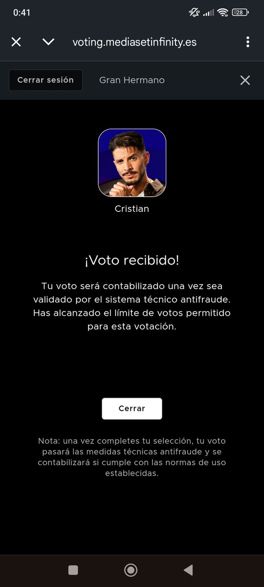 Pues Cristian ganador aunque me cae mal pero Rocío más aun. #GHFinal