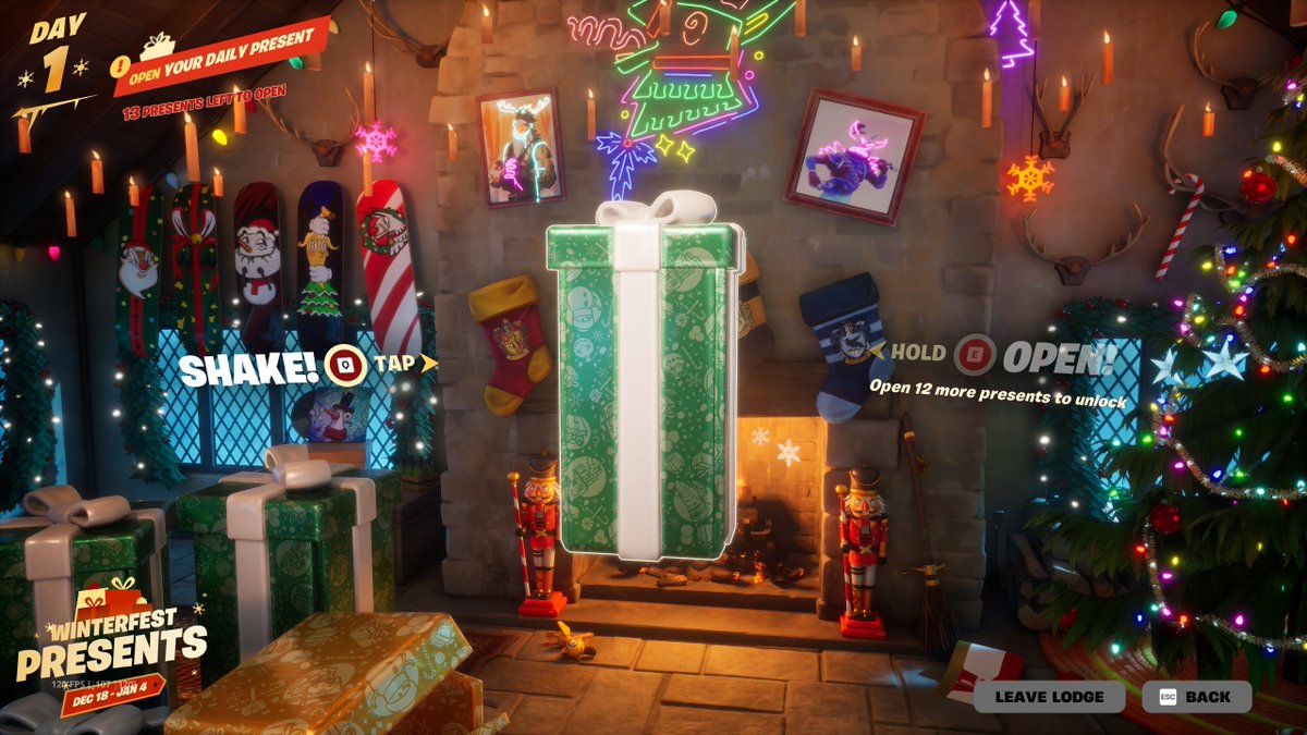 ▰▰ ウィンターフェスト2025 ▰▰

今年のウィンターフェストでは、プレゼントは1日につき1個のみ開封可能です。

開け忘れた場合でも翌日に持ち越すことはできず、翌日も開けられるのは1個だけとなります。

📅ウィンターフェスト2025は、2026年1月5日午後11時までです。

#フォートナイト