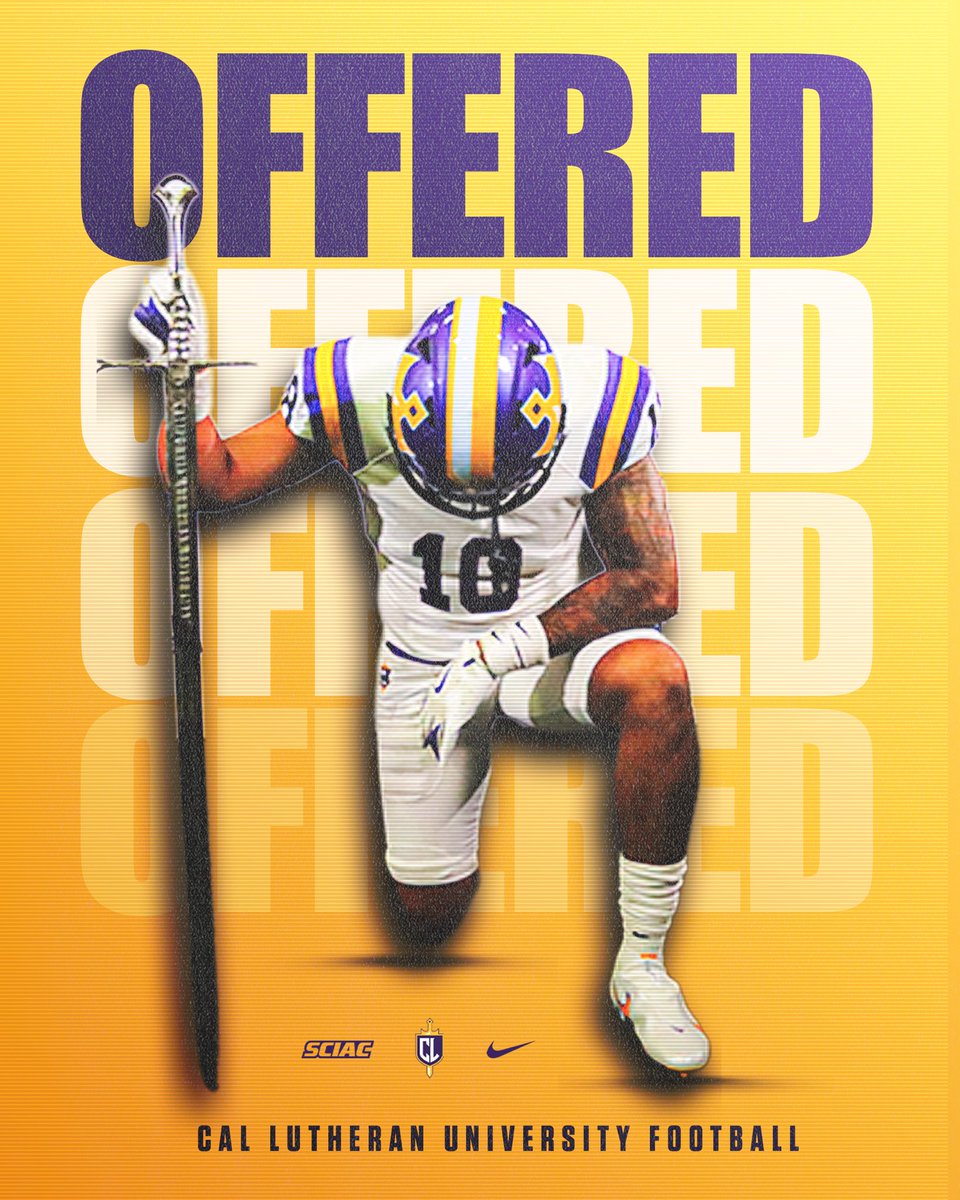 Blessed to receive an offer from California Lutheran University! 💜💛#OwnTheThrone <a href="/CLUCoachLugo/">Anthony Lugo</a> <a href="/mikemoon42/">Coach Moon</a> <a href="/TheMarcusAlford/">Marcus Alford</a> <a href="/TritonsFootball/">Pacifica Tritons Football</a>