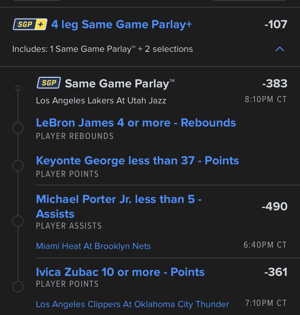 GamblingKJ's tweet photo. December 18 NBA Parlay

Three BANKROLL BUILDERS
🏦🏦🏦🏦🏦🏦

LOOKING FOR A SWEEP 🧹🧹🧹

#nbapicks #GamblingX #fanduel #freepicks #bettingtips https://t.co/hISNjWH5NX