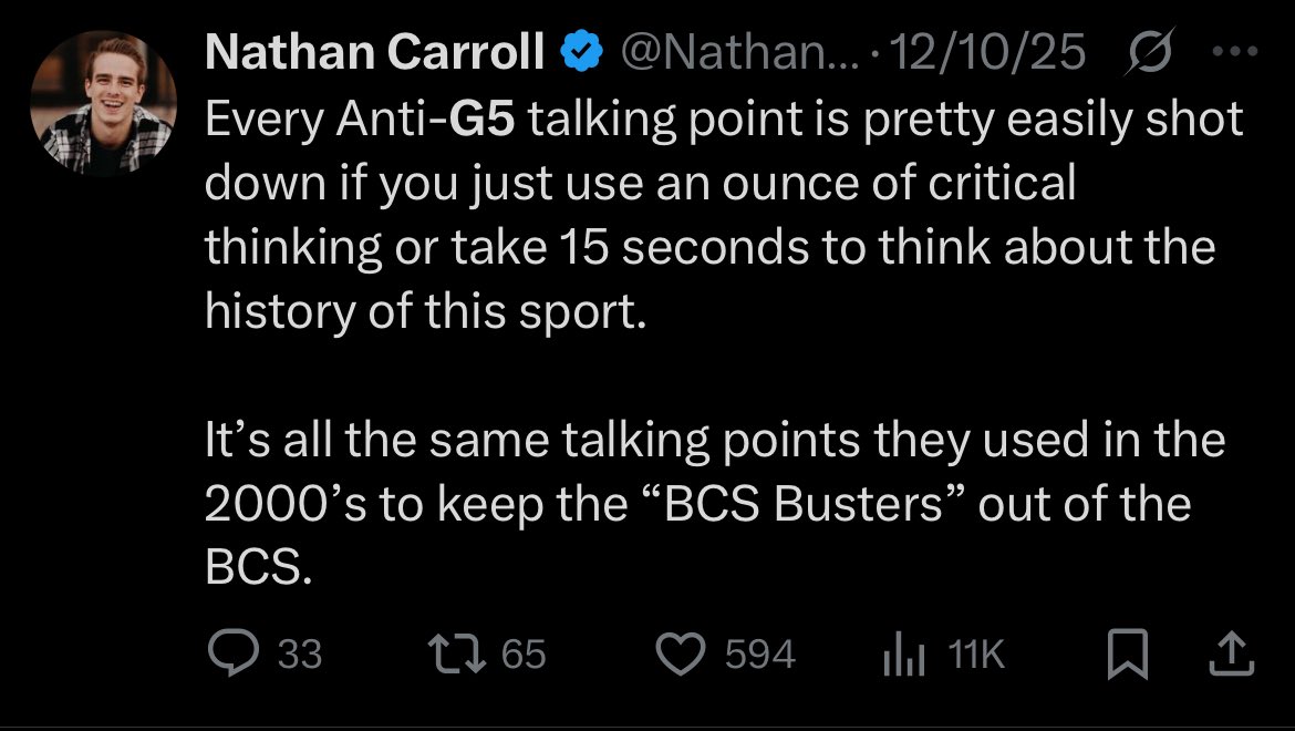 Notre Dame lost at home to NIU *last season*

CFB is the only sport that seemingly hates cinderellas.