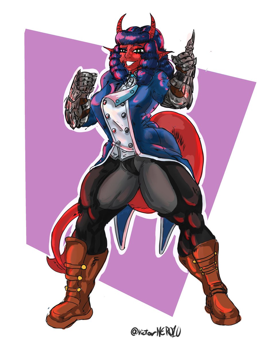 [OC] 
Takeda
La llamarada en la oscuridad... o la diabla de muslos de hierro 

Nuevo dibujo...tarde siglos xD, experimentando con la luz y sombras #digitalart #oc #Takeda #art #drawing