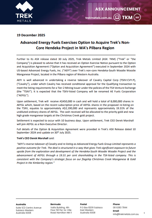 Trek Metals Ltd tweet media