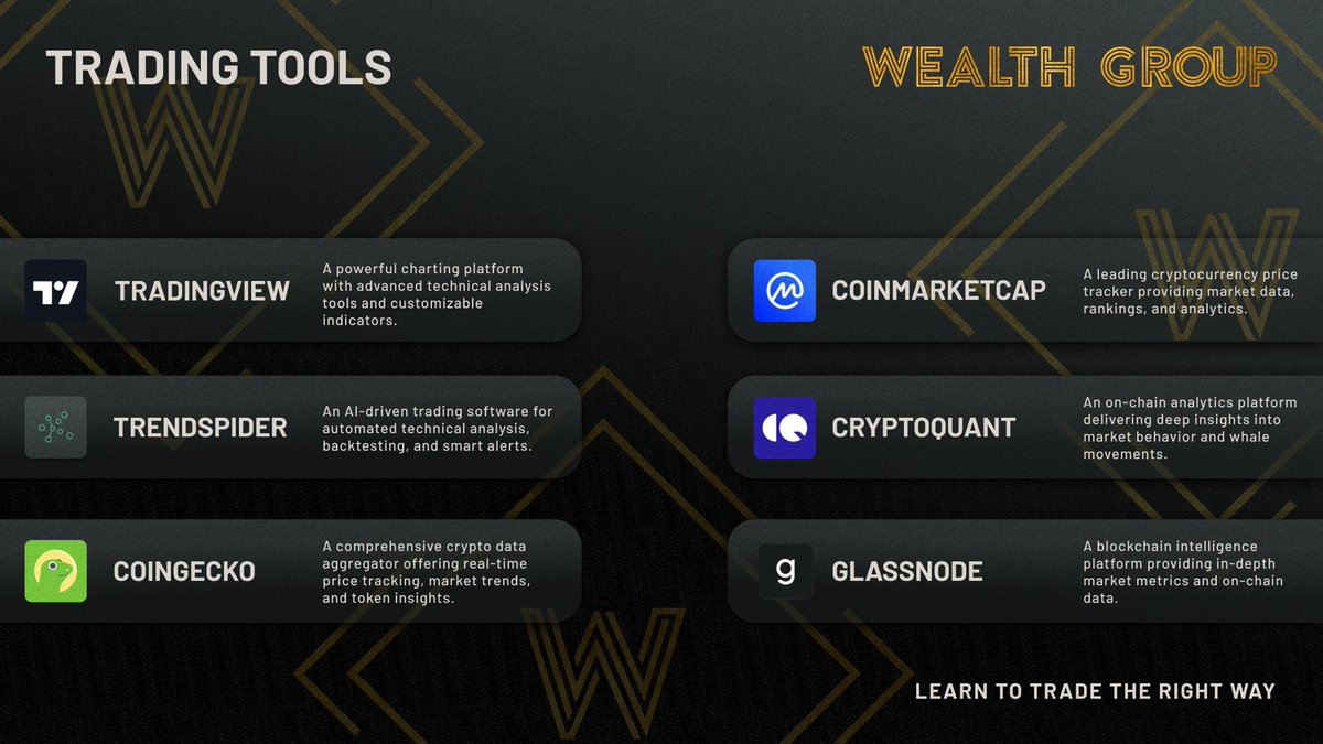 📊 Maximize your trading potential with tools like @TradingView,  @CoinGecko, @cryptoquant_com & more. 🙌 Why it matters: These tools help  you make smarter, data-driven decisions, spot trends early, and plan trades  with
