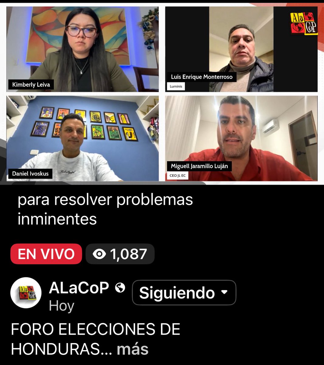 Ya en vivo en el foro <a href="/AlacopLatam/">ALaCoP</a> con el proceso electoral #Honduras 🇭🇳 y el escrutinio definitivo del <a href="/CneHonduras/">CNE_HONDURAS</a> para finalmente tener los resultados oficiales y al nuevo presidente.