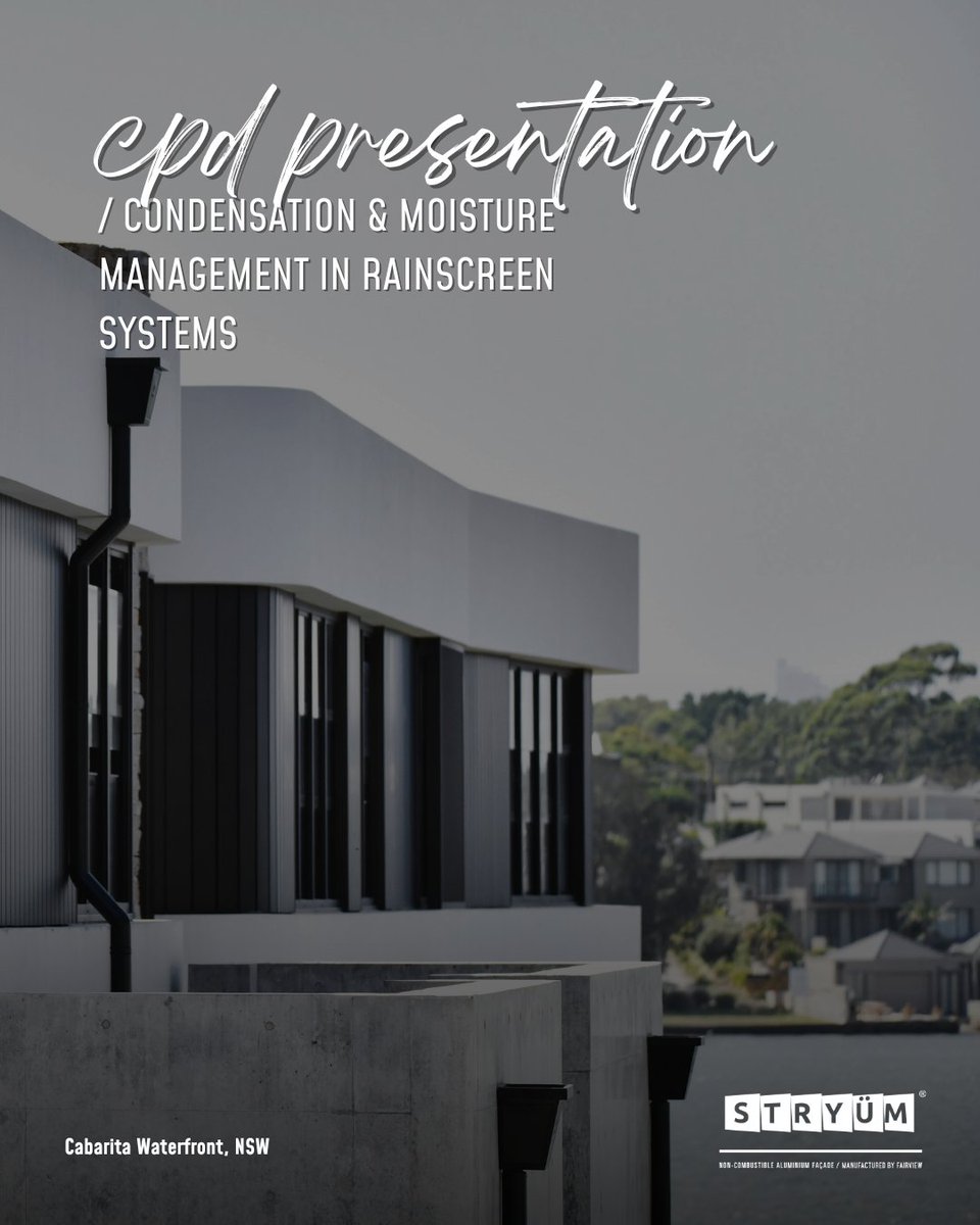 FairviewArch's tweet image. CPD // Condensation &amp;amp; Moisture Management in Rainscreen Systems

60-minute session equips architects with practical strategies to design healthier, more resilient façades.

Book your CPD session: ap1.hubs.ly/y0sFQw0

#Fairview #CountOnFairview #CladdingSolutions #Architecture